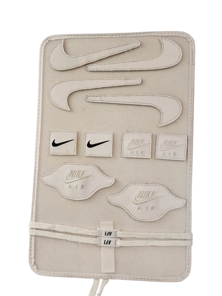 White Nike Accessory Set Interchangeable Velcro Patches Laces Fits Air Force 1/1